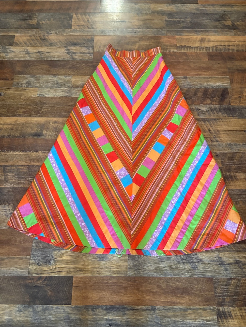 Vtg 70s Mountain Artisans MA Original Patchwork Quilt Maxi Skirt